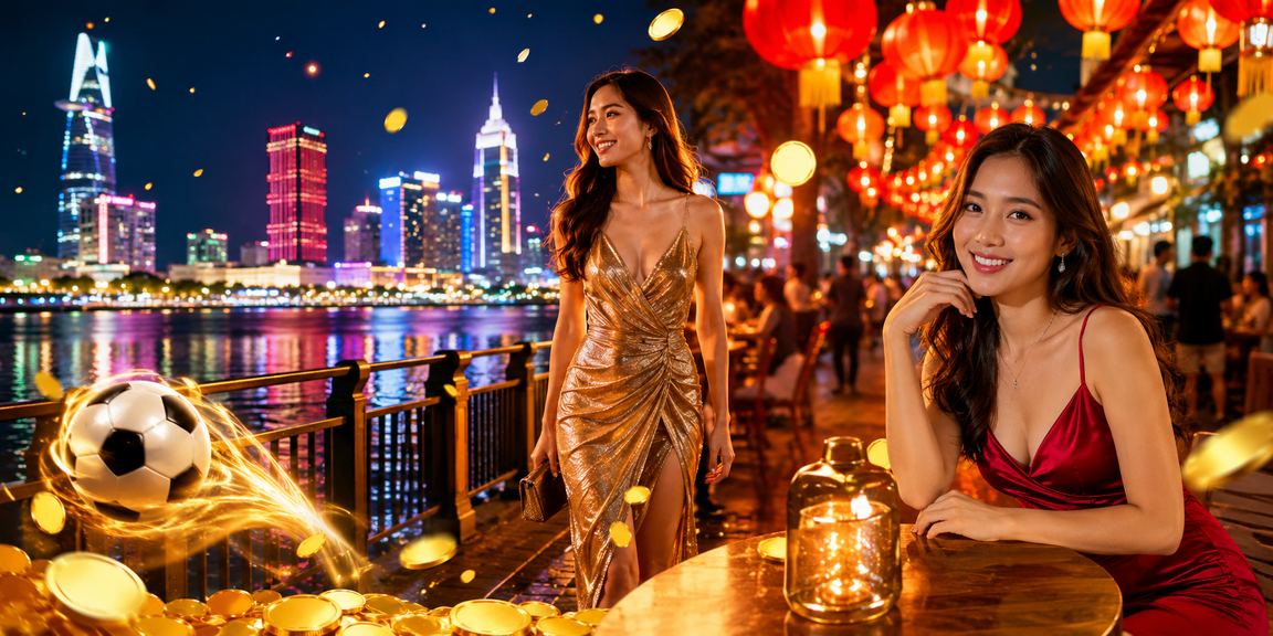 Không gian cà phê Sài Gòn với màn hình hiển thị thông tin thưởng VIP